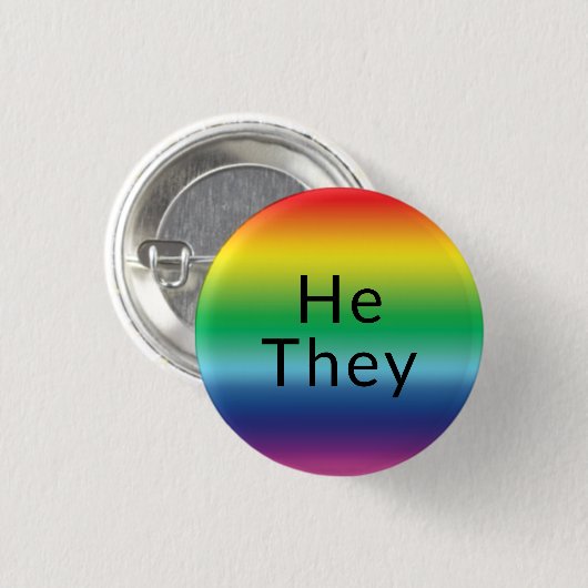 Hij, ze hebben een pride-regenboogkleur. ronde button 3,2 cm (Voorkant /achterkant)