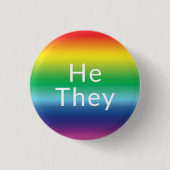 Hij, ze hebben een pride-regenboogkleur. ronde button 3,2 cm (Voorkant)