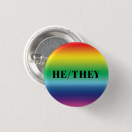Hij, ze seksen Pronouns Rainbow Gay trots modern Ronde Button 3,2 Cm