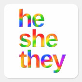 Hij zegt dat ze spreuken vierkante sticker (Voorkant)