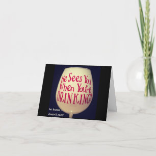 HIJ ZEGT U WANNEER UW DRINK "FUN" CHRISTMAS KAART