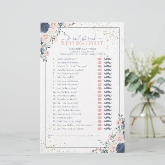 Hij zei dat ze Blue Blush Vrijgezellenfeest spel z (Staand voorkant)