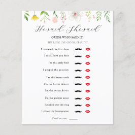 Hij zei dat ze Bridal Tea Shower Game zei
