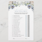 Hij zei dat ze Dusty Blue Floral Shower Game zei (Voorkant)