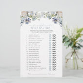 Hij zei dat ze Dusty Blue Floral Shower Game zei (Staand voorkant)