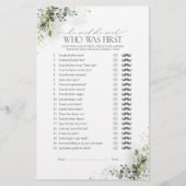 Hij zei dat ze Dusty Blue Greenery Shower Game zei (Voorkant)