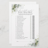 Hij zei dat ze Dusty Blue Greenery Shower Game zei (Voorkant / Achterkant)