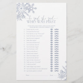 Hij zei dat ze Dusty Blue Snowflake Shower Game ze