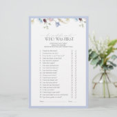 Hij zei dat ze Dusty Blue Wildflower Shower Game z (Staand voorkant)