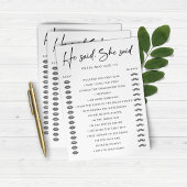 Hij zei dat ze een huwelijksverlovingsfeestspel ze