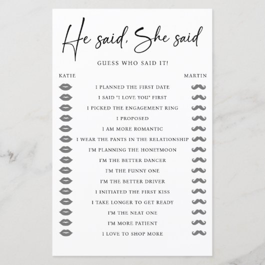 Hij zei dat ze een huwelijksverlovingsfeestspel ze (Voorkant)