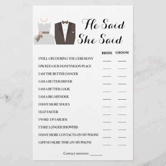 Hij zei dat ze een paar-schoenenkaartje zei flyer (Voorkant)