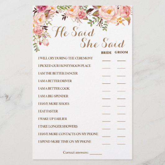 Hij zei dat ze een roze paardeschoenenkaart zei flyer (Voorkant)