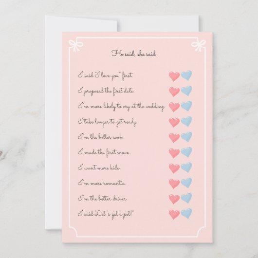 Hij zei dat ze een vrijgezellenfeest had gezegd kaart (Voorkant)