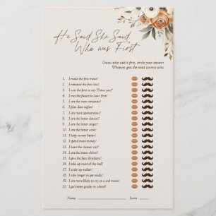 Hij zei dat ze Espresso Floral Bridal Game zei