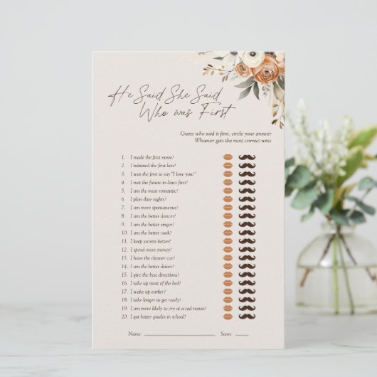 Hij zei dat ze Espresso Floral Bridal Game zei (Staand voorkant)