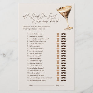 Hij zei dat ze Espresso Martini Bridal Game zei