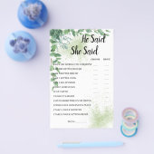 Hij zei dat ze Eucalyptus BridalShower-Kaart zei Flyer (Enkel)