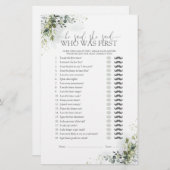 Hij zei dat ze Eucalyptus Vrijgezellenfeest Game z (Voorkant / Achterkant)