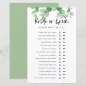 Hij zei dat ze Eucalyptus Vrijgezellenfeest Game z (Voorkant / Achterkant)