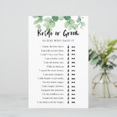 Hij zei dat ze Eucalyptus Vrijgezellenfeest Game z (Staand voorkant)