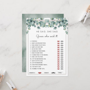  Hij zei dat ze Eucalyptus-Vrijgezellenfeest in he Kaart