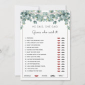 Hij zei dat ze Eucalyptus Vrijgezellenfeest spel i Kaart (Voorkant)