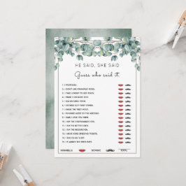 Hij zei dat ze Eucalyptus Vrijgezellenfeest spel i Kaart