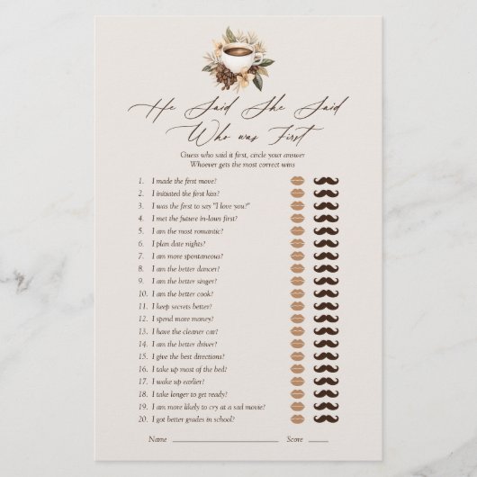 Hij zei dat ze Floral Coffee Vrijgezellenfeest Gam (Voorkant)