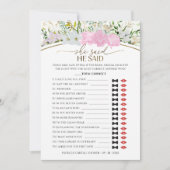 Hij zei dat ze Game Spring Vrijgezellenfeest kaart (Voorkant)