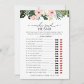 Hij zei dat ze Game Tropical Vrijgezellenfeest kaa Kaart (Voorkant)