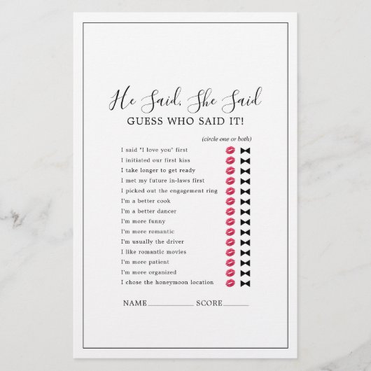 Hij zei dat ze Game zei Flyer (Voorkant)