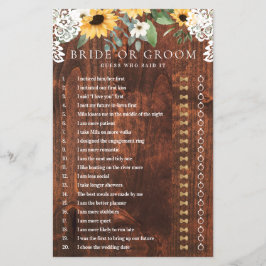 Hij zei dat ze Gele Floral Zonnebloem Game zei