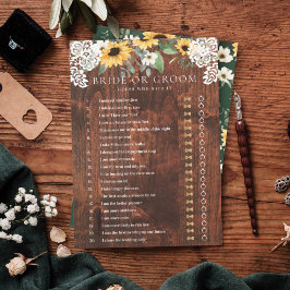 Hij zei dat ze Gele Floral Zonnebloem Game zei Kaart