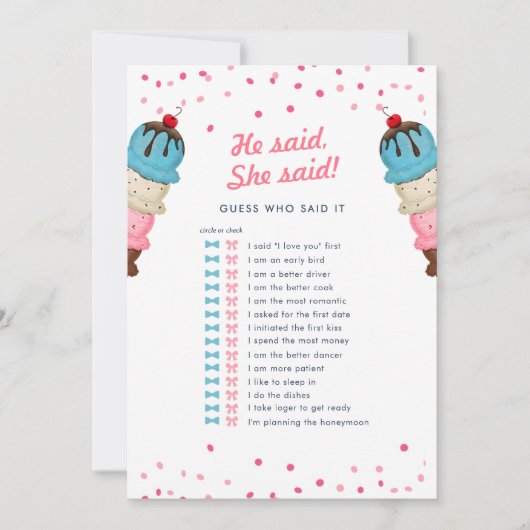 Hij zei dat ze gokte wie het beste Vrijgezellenfee Kaart (Voorkant)