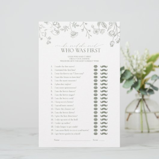 Hij zei dat ze Green Floral Vrijgezellenfeest Game (Staand voorkant)