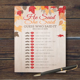 Hij zei dat ze Herfst Vrijgezellenfeest Game Pack  Notitieblok