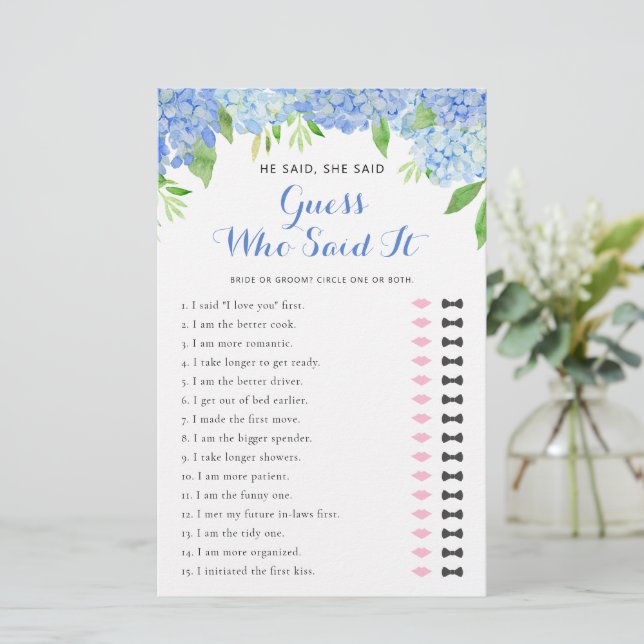 Hij zei dat ze Hydrangea Vrijgezellenfeest Word Ga (Staand voorkant)