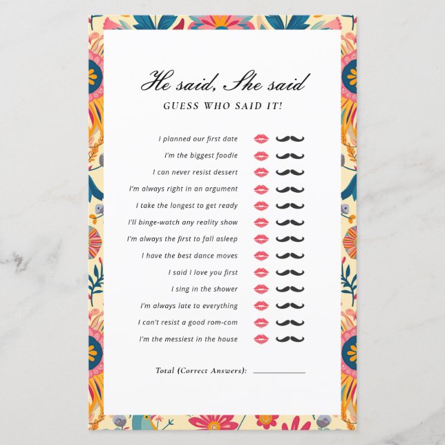 Hij zei dat ze Mexican Floral Vrijgezellenfeest Ga (Voorkant)