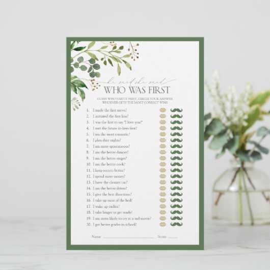 Hij zei dat ze Olive Green Vrijgezellenfeest Game (Staand voorkant)