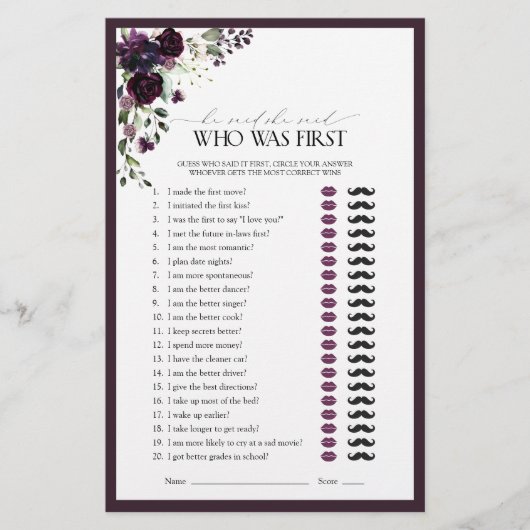 Hij zei dat ze Paarse bloemen Vrijgezellenfeest sp (Voorkant)