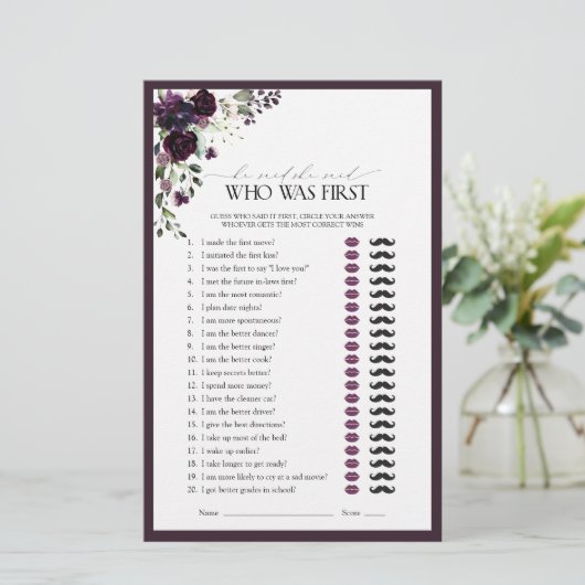 Hij zei dat ze Paarse bloemen Vrijgezellenfeest sp (Staand voorkant)