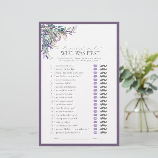 Hij zei dat ze Paarse bloemen Vrijgezellenfeest sp (Staand voorkant)