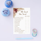 Hij zei dat ze Pampas Couple Shower Kame Card zei Flyer (Enkel)