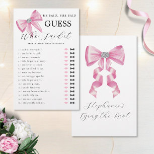 Hij zei dat ze Pink Bow Vrijgezellenfeest spel zei