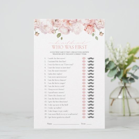 Hij zei dat ze Pink Flowers Vrijgezellenfeest Game (Staand voorkant)