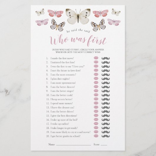 Hij zei dat ze roze vlinders douchespel zei (Voorkant)