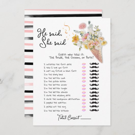 Hij zei dat ze schepte omhoog Vrijgezellenfeest sp Kaart (Voorkant / Achterkant)