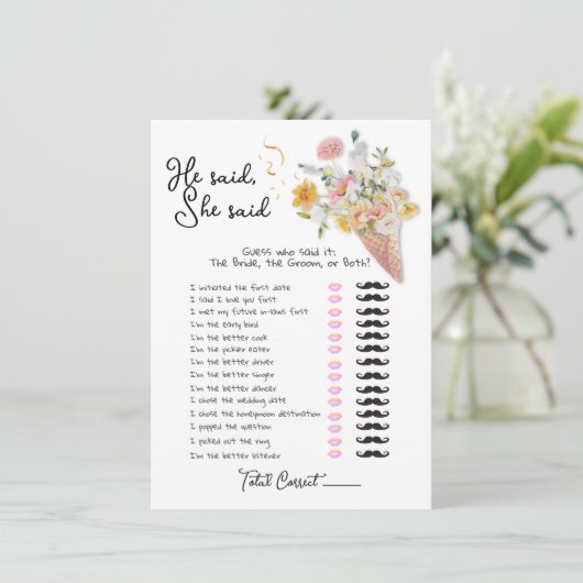 Hij zei dat ze schepte omhoog Vrijgezellenfeest sp Kaart (Staand voorkant)