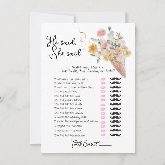 Hij zei dat ze schepte omhoog Vrijgezellenfeest sp Kaart (Voorkant)